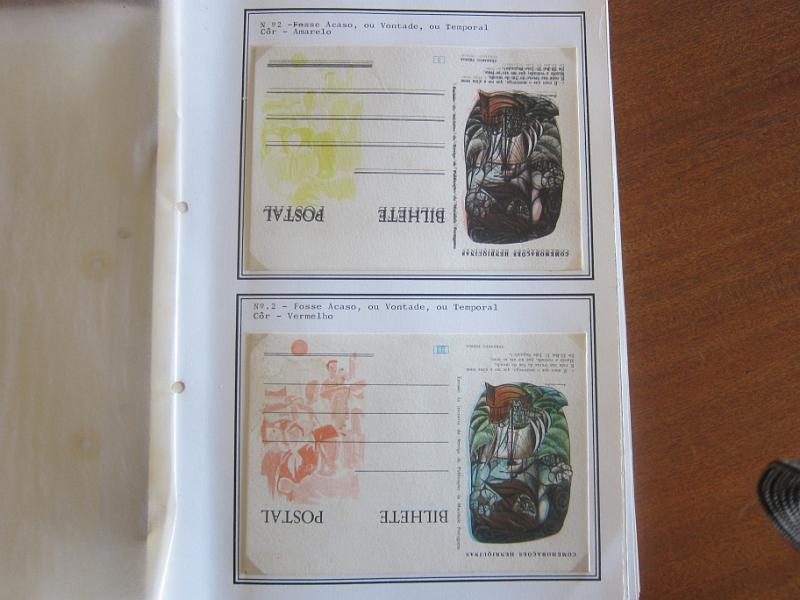 0022 (11).JPG -     Lote:    22      Inteiros Postais      Lotes Especiais       Descrição:      Portugal    1960 &mdash; 5.º Centenário da Morte do Infante D. Henrique. OM146, tipos A, B. C e D. Estudo especializado com 44 provas progressivas e de cor de toda a emissão. Único conjunto conhecido.         PRV       Valor Base:     &euro; 500,00     Valor Venda:     Retirado     